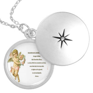 Guardian angel prayer necklace