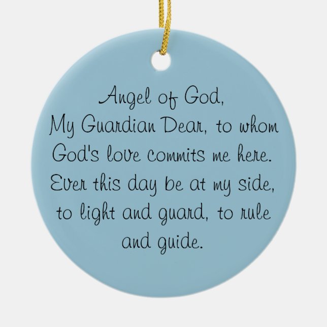 GUARDIAN ANGEL PRAYER ORNAMENT (Front)
