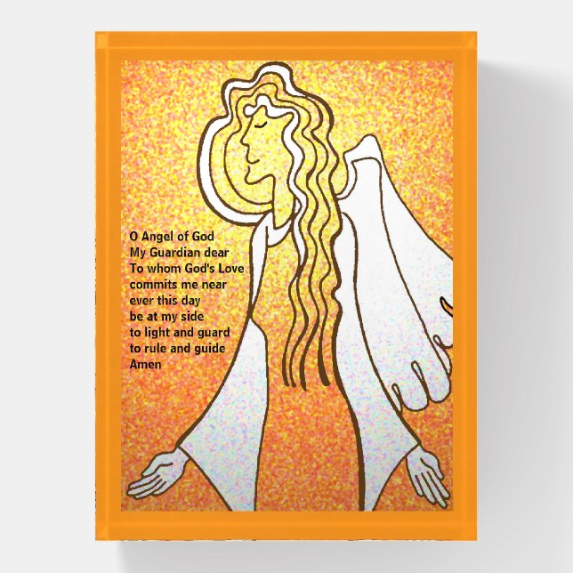 Guardian Angel prayer Paperweight (Vertical)