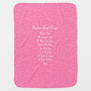 Guardian Angel Prayer Pink Baby Blanket