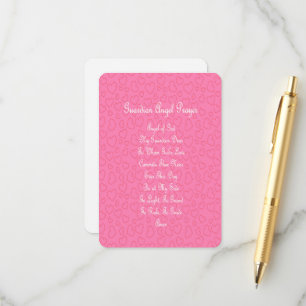 Guardian Angel Prayer Pink Enclosure Card