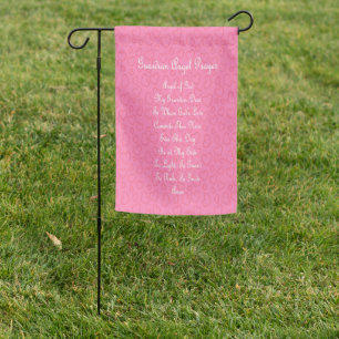 Guardian Angel Prayer Pink Garden Flag