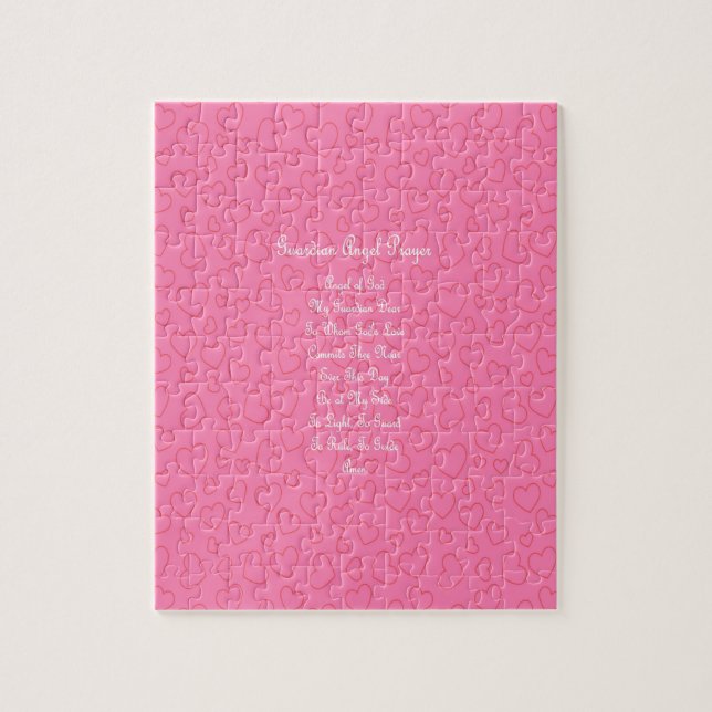 Guardian Angel Prayer Pink Jigsaw Puzzle (Vertical)