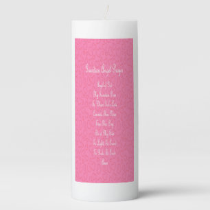Guardian Angel Prayer Pink Pillar Candle