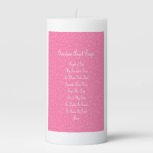 Guardian Angel Prayer Pink Pillar Candle