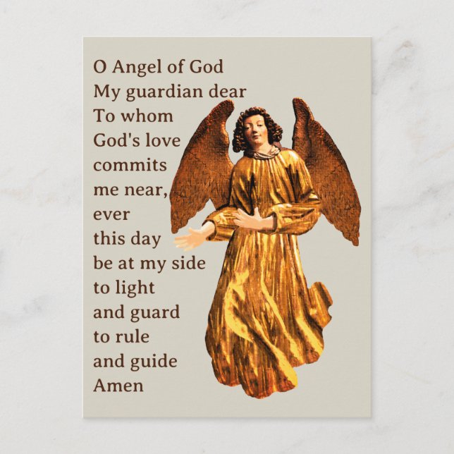 Guardian angel prayer Postcard (Front)