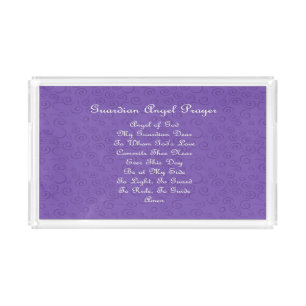 Guardian Angel Prayer Purple Acrylic Tray