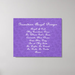 Guardian Angel Prayer Purple Canvas Print