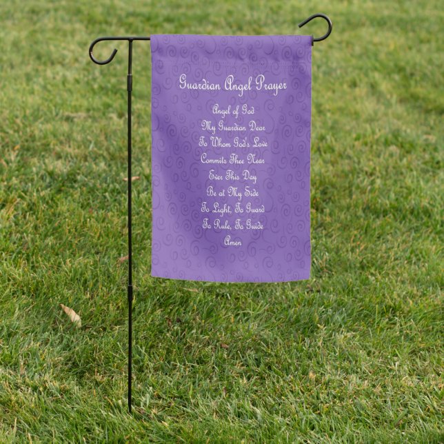 Guardian Angel Prayer Purple  Garden Flag (In SItu)