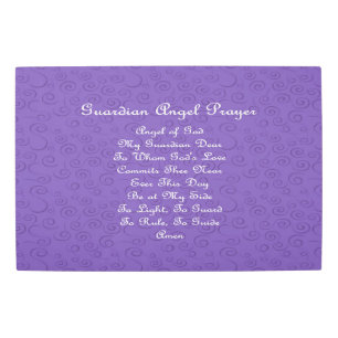 Guardian Angel Prayer Purple Metal Print