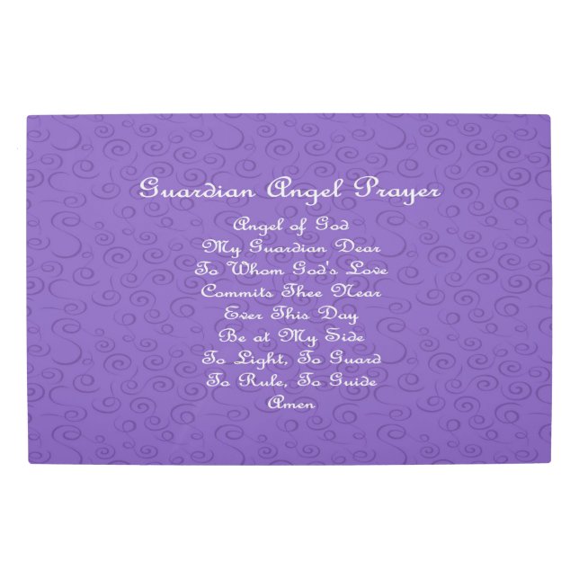 Guardian Angel Prayer Purple Metal Print (Front)