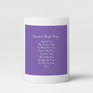 Guardian Angel Prayer Purple Pillar Candle