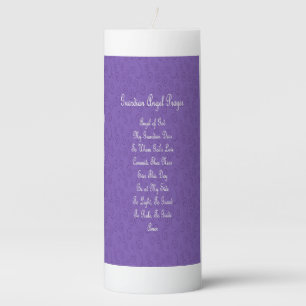 Guardian Angel Prayer Purple Pillar Candle