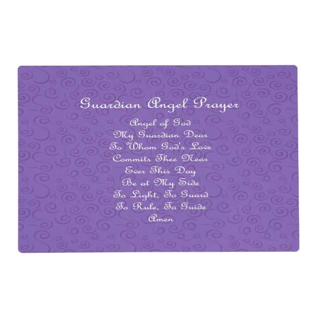 Guardian Angel Prayer Purple  Placemat (Front)