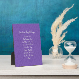 Guardian Angel Prayer Purple Plaque