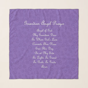 Guardian Angel Prayer Purple Scarf