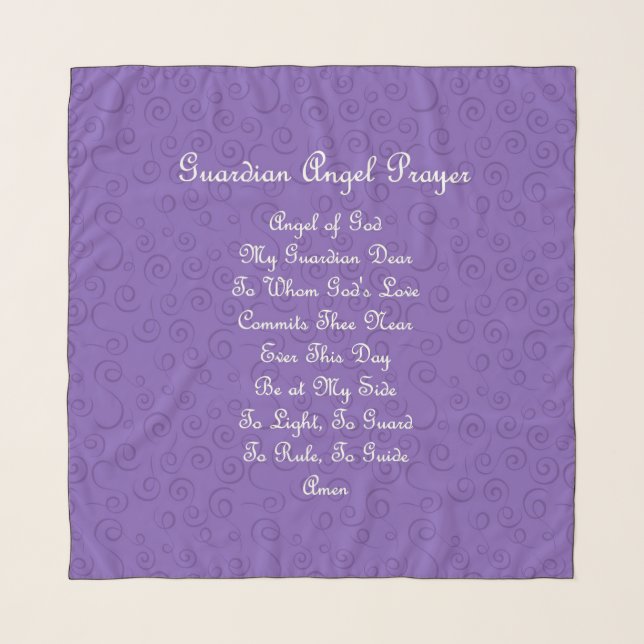 Guardian Angel Prayer Purple Scarf (Front)