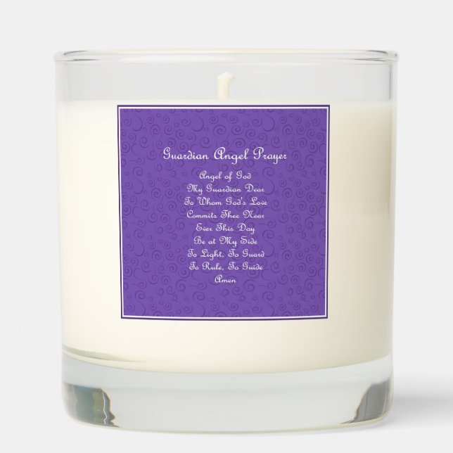 Guardian Angel Prayer Purple Scented Candle (Front)