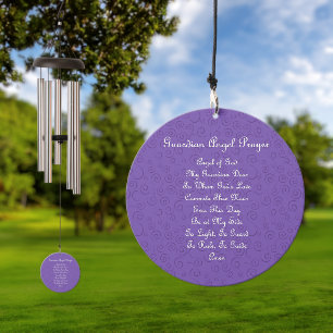 Guardian Angel Prayer Purple Wind Chime