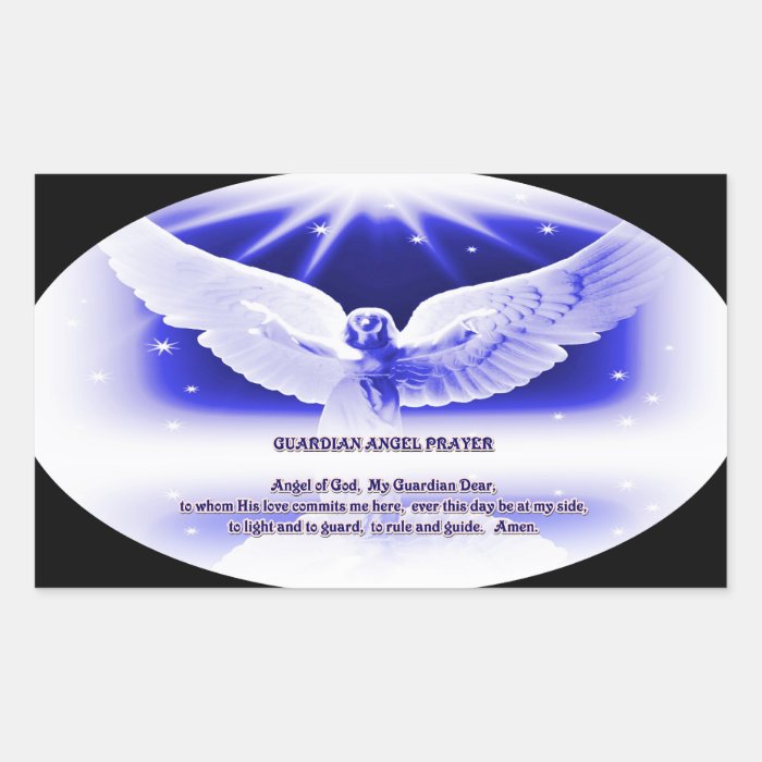 guardian angel prayer rectangle stickers