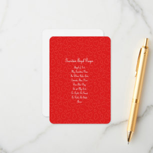 Guardian Angel Prayer Red Hearts Enclosure Card