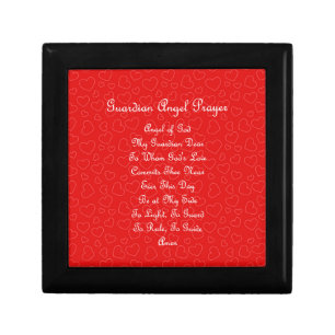 Guardian Angel Prayer Red Hearts Gift Box
