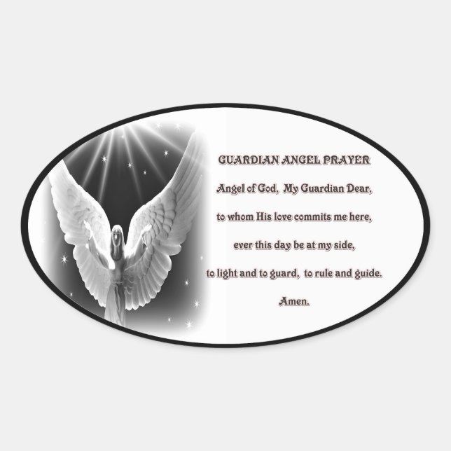 Guardian Angel prayer Sticker (Front)