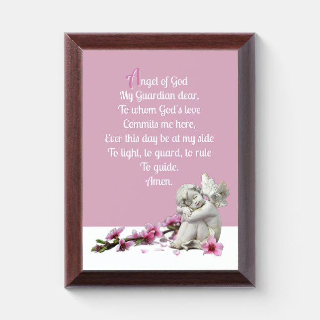 Guardian Angel prayer wall plaque (Vertical)