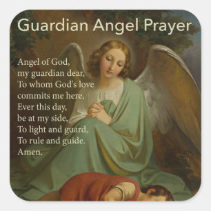 Guardian Angel Prayer with Boy Sticker