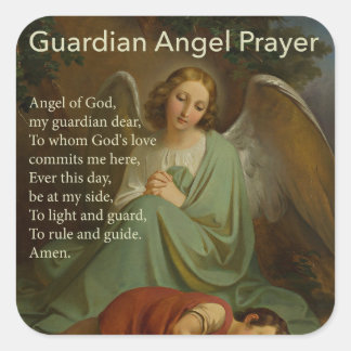 Guardian Angel Prayer with Boy Sticker
