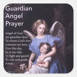 Guardian Angel Prayer with Girl Sticker