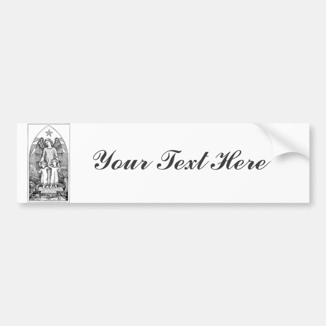 Guardian Angel Protecting Children Bumper Sticker (Front)
