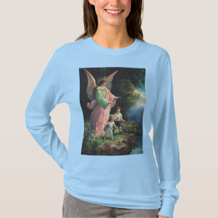 Guardian angel protecting children near a ledge T-Shirt