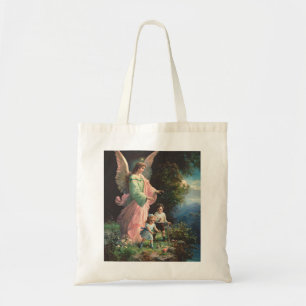 Guardian Angel Protecting Children Near a Ledge  Tote Bag