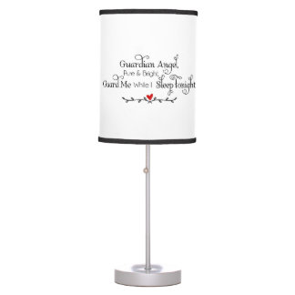 Guardian Angel Pure & Bright Nursery Quote Table Lamp