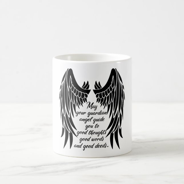 Guardian Angel Quote/Angel Wings Coffee Mug (Center)