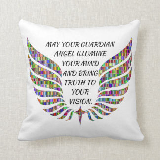 Guardian Angel Quote/Angel Wings Throw Pillow