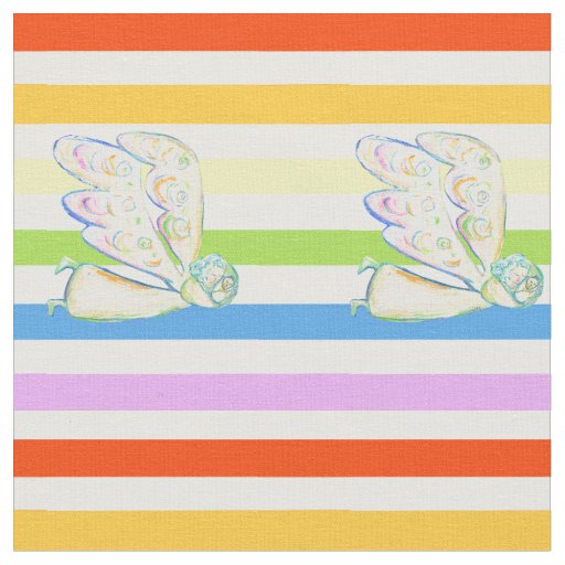 Guardian Angel Rainbow Stripe Fabric Art Material