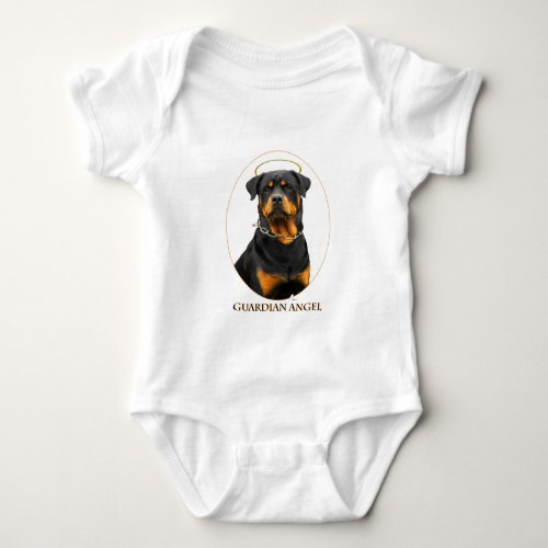 guardian angel rottweiler halo baby bodysuit