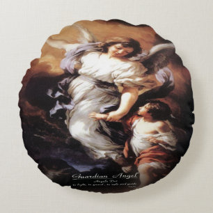 Guardian Angel Round Pillow