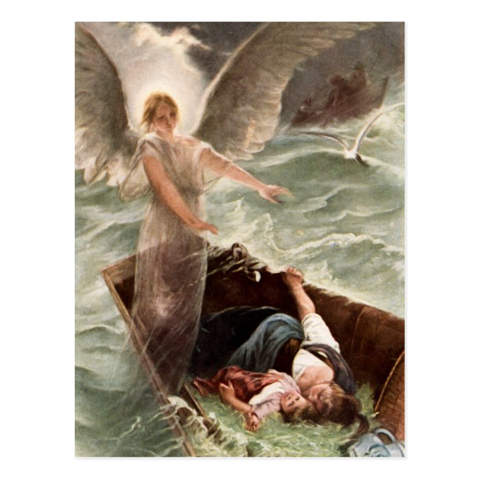 Guardian angel sea mother and child Karl Raupp Post Cards