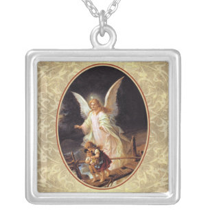 Guardian Angel Silver Plated Necklace
