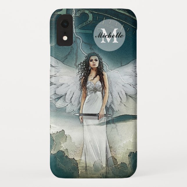 Guardian Angel Stormy Sky Blue White Case-Mate iPhone Case (Back)