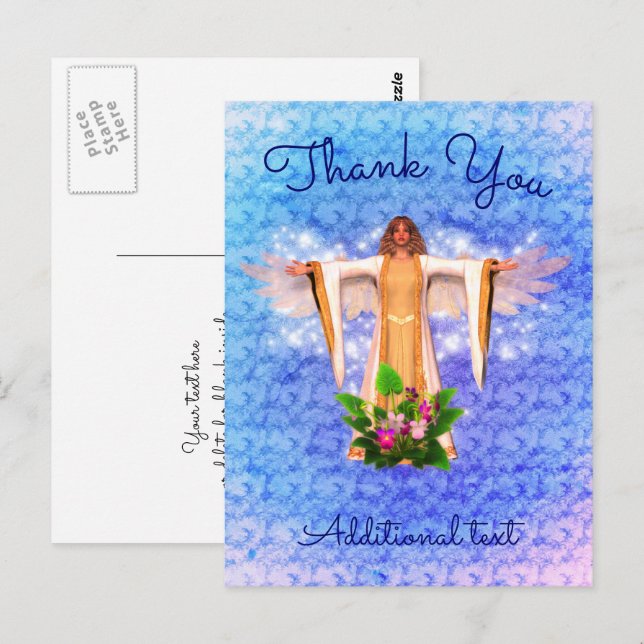 Guardian Angel Thank You Customizable Postcard (Front/Back)