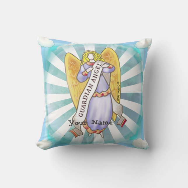 Guardian Angel  Throw Pillow (Front)