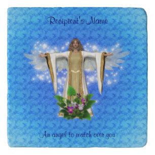 Guardian Angel Watch Over Personalized Trivet