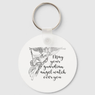 Guardian Angel Watch Over You, Grief And Loss T-Sh Keychain