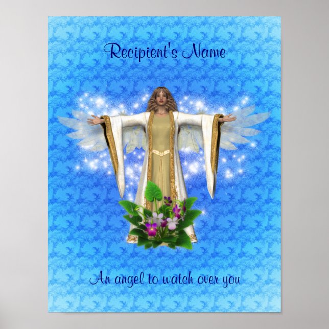 Guardian Angel Watching Over Personalized Poster (Front)