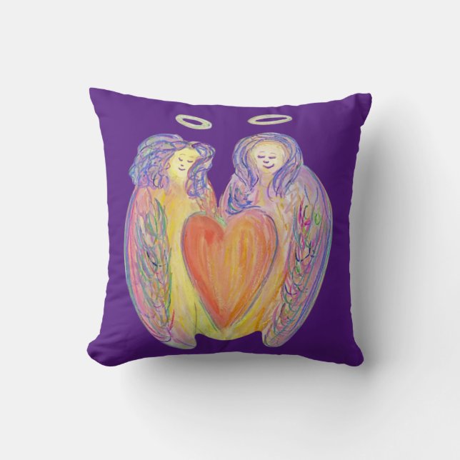Guardian Angel Wings Love Decorative Throw Pillow (Front)