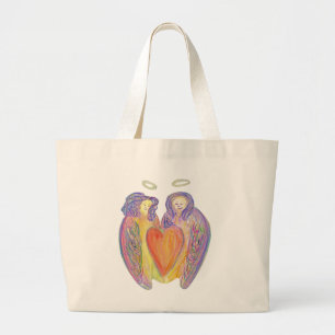 Guardian Angel Wings Loving Heart Art Tote Bag